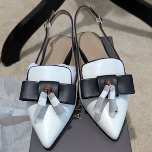 NWT Leather Tassel Adjustable Sling Back Women's Shoes